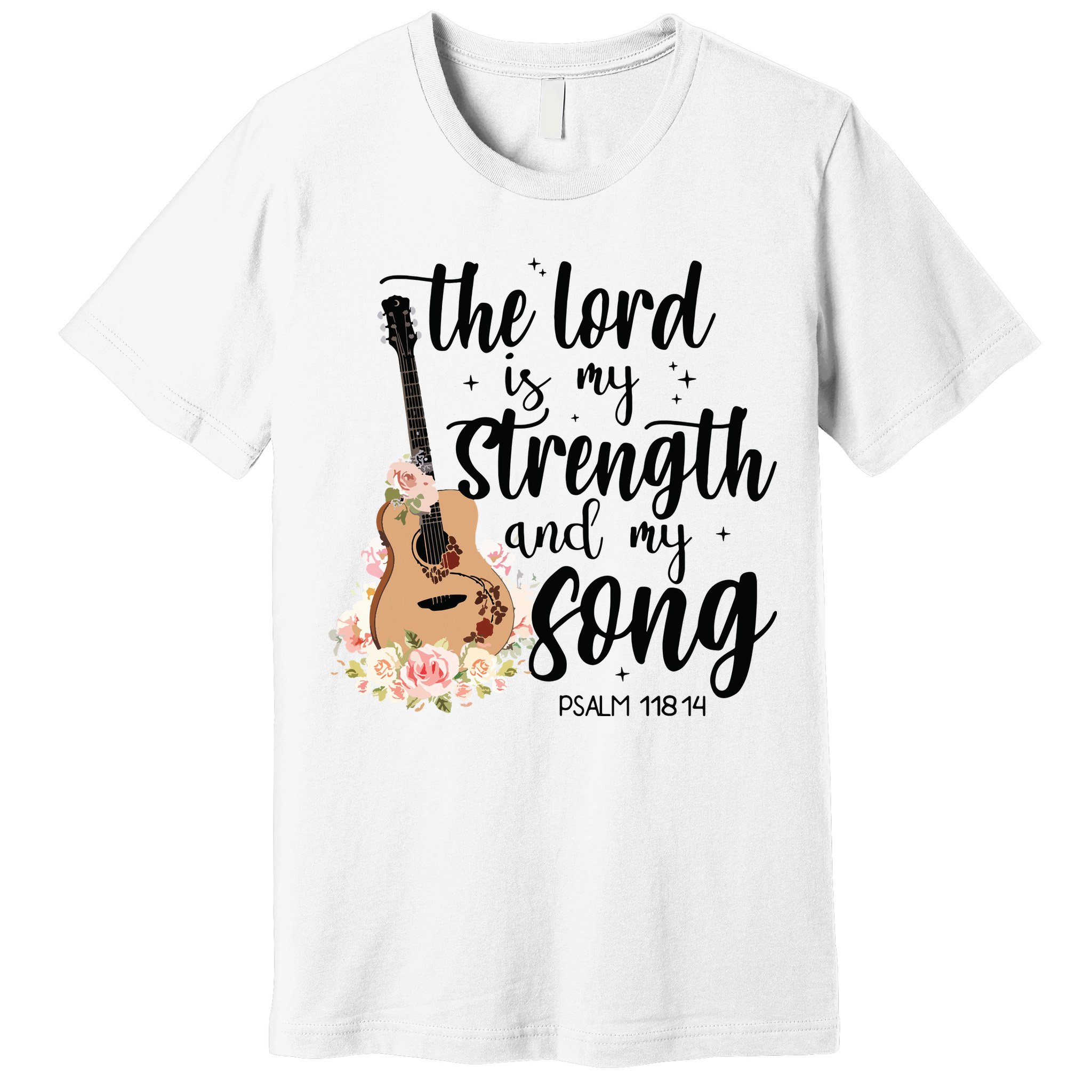 Jesus Guitar The Lord Is My Strength My Song Premium T-Shirt
