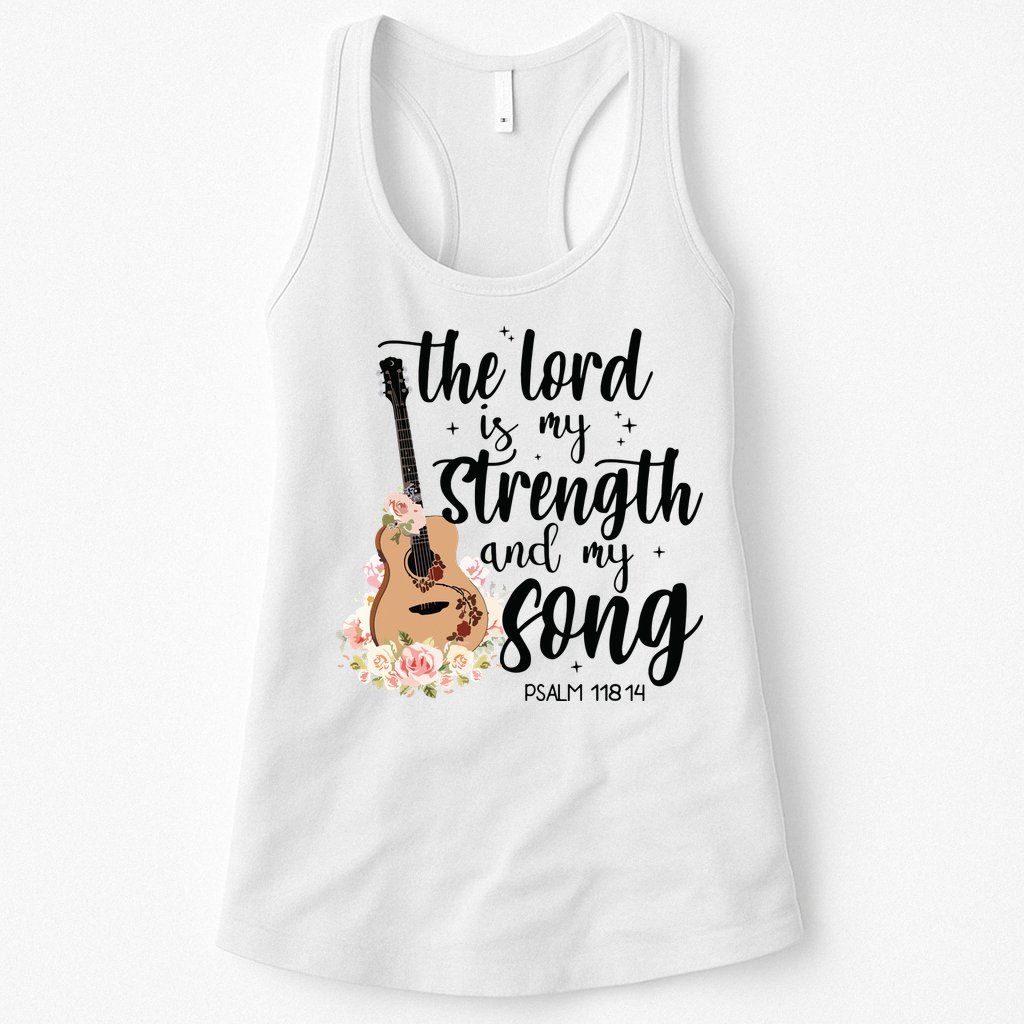 Jesus Guitar The Lord Is My Strength My Song Womens Tank Top
