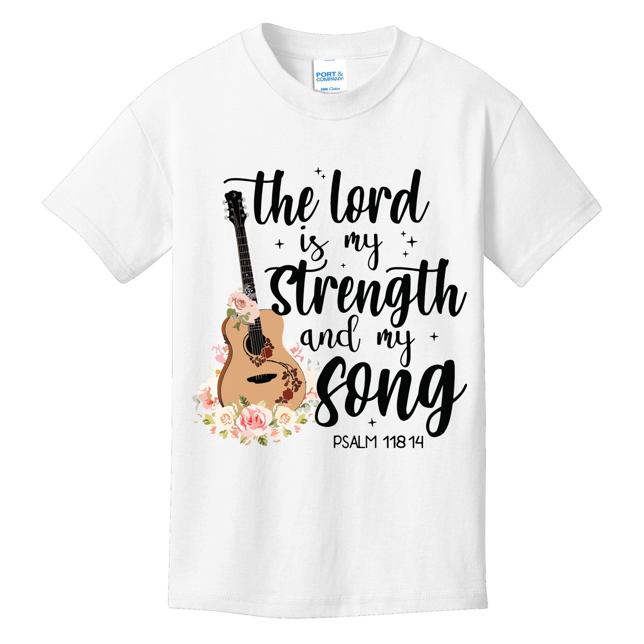 Jesus Guitar The Lord Is My Strength My Song Kids T-Shirt