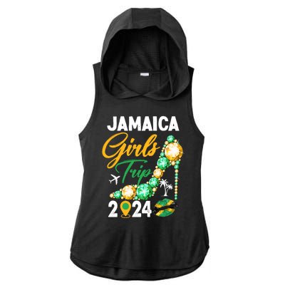 Jamaica Girls Trip 2024 Ladies PosiCharge Tri-Blend Wicking Draft Hoodie Tank