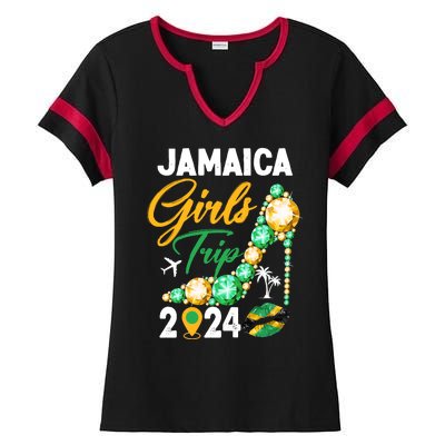 Jamaica Girls Trip 2024 Ladies Halftime Notch Neck Tee