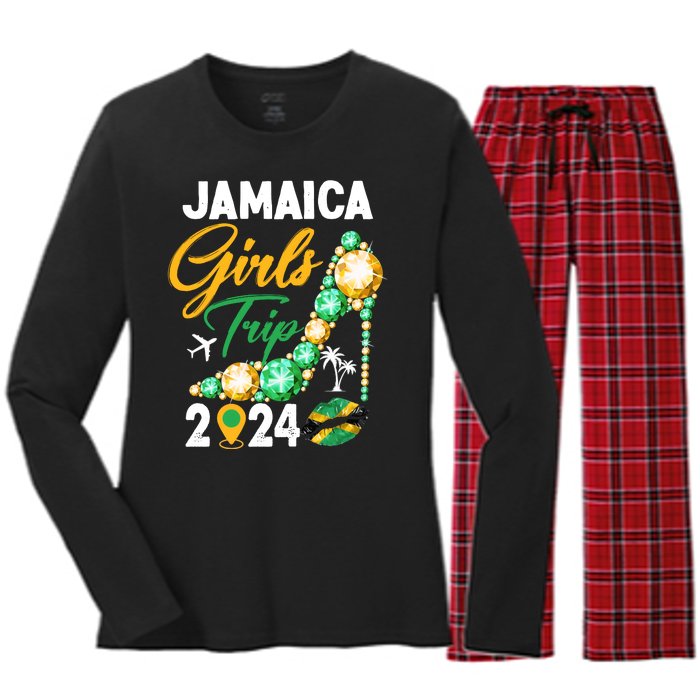 Jamaica Girls Trip 2024 Women's Long Sleeve Flannel Pajama Set 