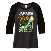 Jamaica Girls Trip 2024 Women's Tri-Blend 3/4-Sleeve Raglan Shirt