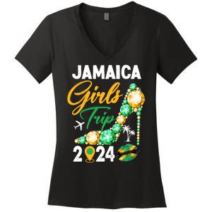 Jamaica Girls Trip 2024 Women's V-Neck T-Shirt