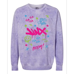 Jinx Graffiti Vibrant Punk Style Colorblast Crewneck Sweatshirt