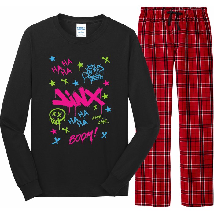 Jinx Graffiti Vibrant Punk Style Long Sleeve Pajama Set