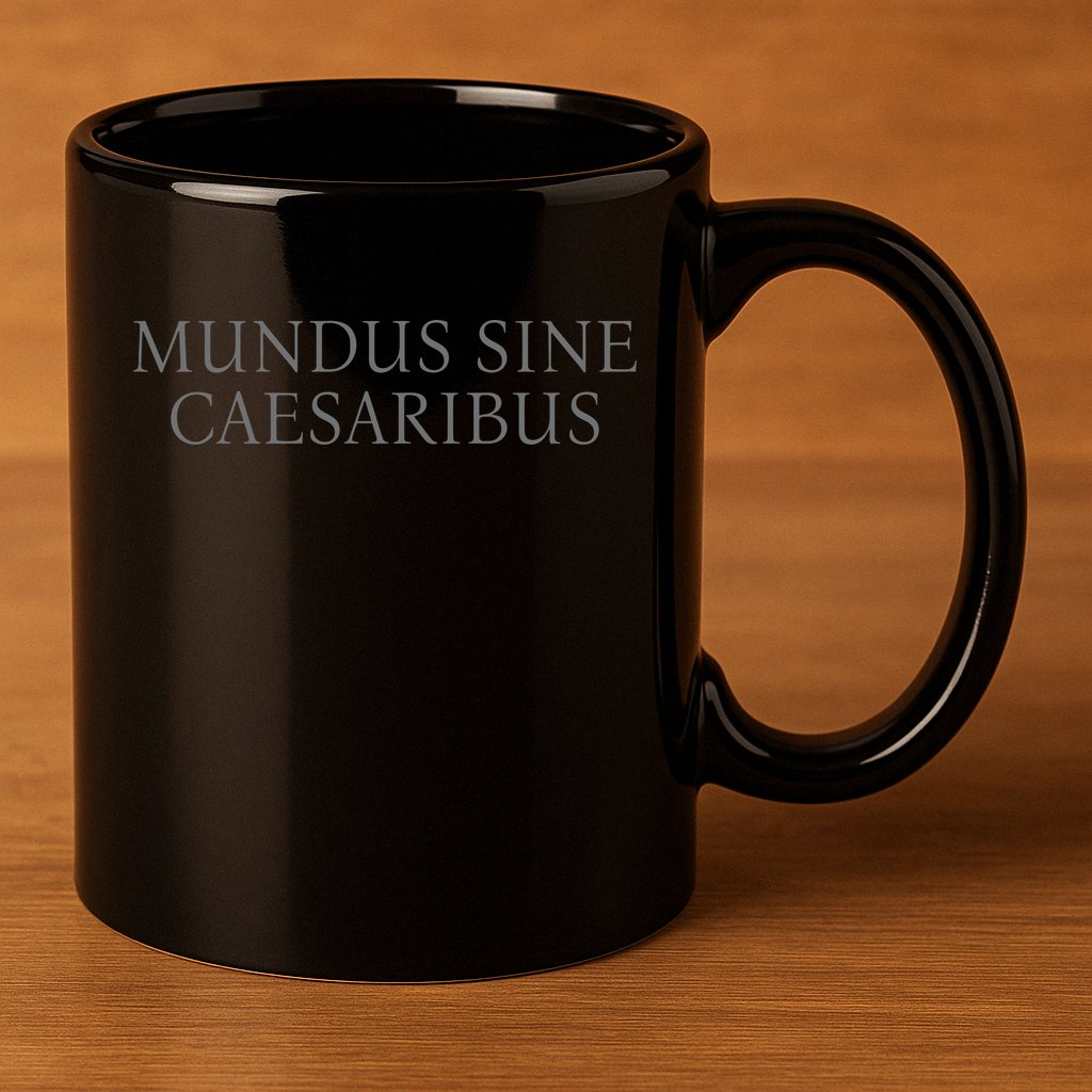 Jay Graber Wearing Mundus Sine Caesaribus 11oz C Handle Ceramic Mug