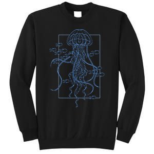 Jellyfish Graphic With Fishes In Sea Sweatshirt