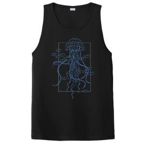 Jellyfish Graphic With Fishes In Sea PosiCharge Competitor Tank