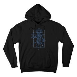 Jellyfish Graphic With Fishes In Sea Tall Hoodie