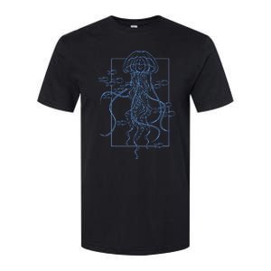 Jellyfish Graphic With Fishes In Sea Softstyle CVC T-Shirt