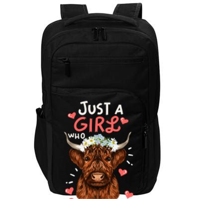 Just Girl Who Love Scottish Highland Cowsshirt Impact Tech Backpack