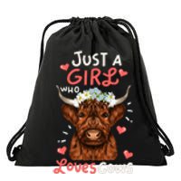 Just Girl Who Love Scottish Highland Cowsshirt Drawstring Bag