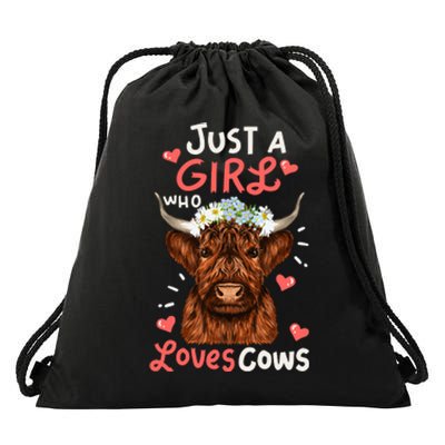 Just Girl Who Love Scottish Highland Cowsshirt Drawstring Bag