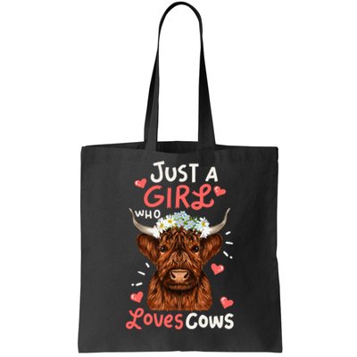 Just Girl Who Love Scottish Highland Cowsshirt Tote Bag