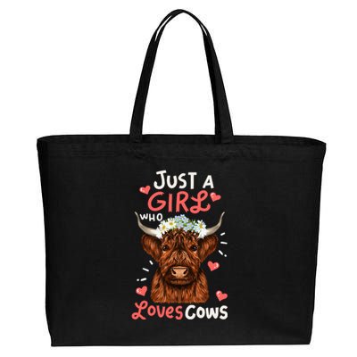 Just Girl Who Love Scottish Highland Cowsshirt Cotton Canvas Jumbo Tote