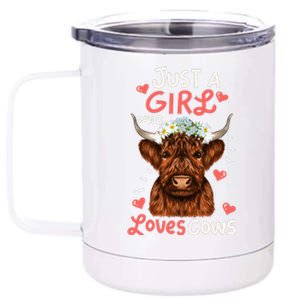 Just Girl Who Love Scottish Highland Cowsshirt 12 oz Stainless Steel Tumbler Cup