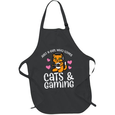 Just Girl Who Loves Cats Gaming Cute Gamer Wo Girl Apron