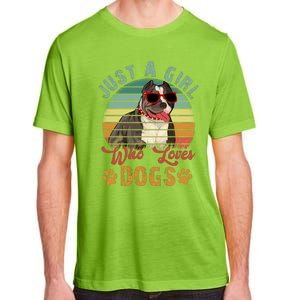 Just Girl Who Loves Dogs Funny Retro Pug Adult ChromaSoft Performance T-Shirt