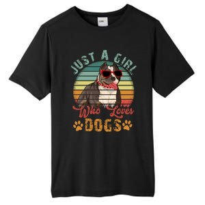 Just Girl Who Loves Dogs Funny Retro Pug Tall Fusion ChromaSoft Performance T-Shirt