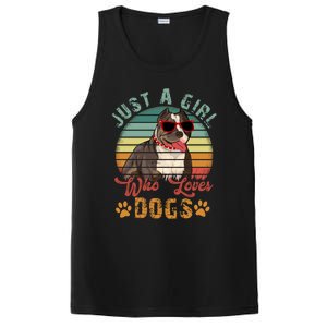 Just Girl Who Loves Dogs Funny Retro Pug PosiCharge Competitor Tank