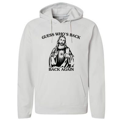 Jesus Guess Who's Back Again Funny Quotes Easter Performance Fleece Hoodie