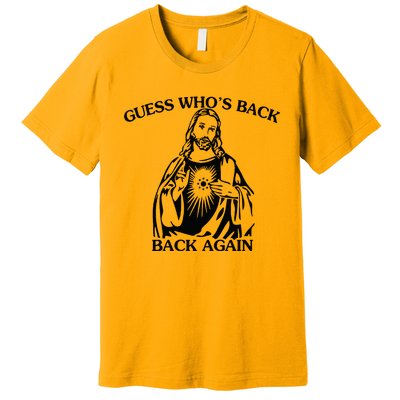 Jesus Guess Who's Back Again Funny Quotes Easter Premium T-Shirt