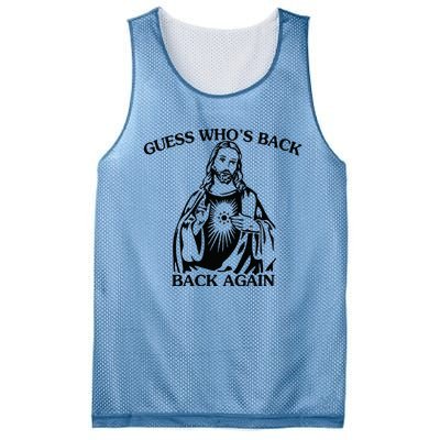 Jesus Guess Who's Back Again Funny Quotes Easter Mesh Reversible Basketball Jersey Tank