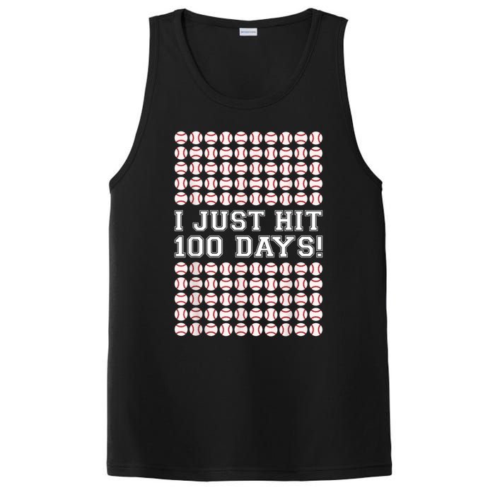 Just Hit 100 Days Of School Baseball Teacher Boys 100th Day PosiCharge Competitor Tank