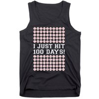 Just Hit 100 Days Of School Baseball Teacher Boys 100th Day Tank Top