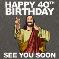 Jesus Happy 40th Birthday See You Soon Cotton Canvas Backpack