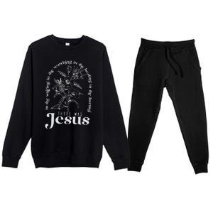 Jesus Hoodie Aesthetic Christian Premium Crewneck Sweatsuit Set