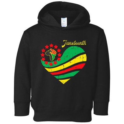 Juneteenth Heart Africa Fist June 19th 1865 Toddler Hoodie