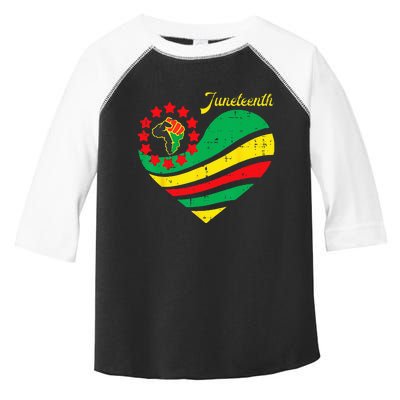 Juneteenth Heart Africa Fist June 19th 1865 Toddler Fine Jersey T-Shirt