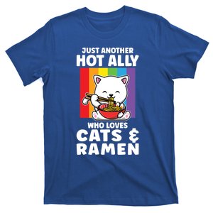 Just Hot Ally Who Loves Cats And Ra Lgbt Pride Meaningful Gift T-Shirt