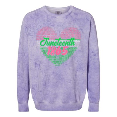 Junenth Heart Africa Fist June 19th 1865 Gift Colorblast Crewneck Sweatshirt