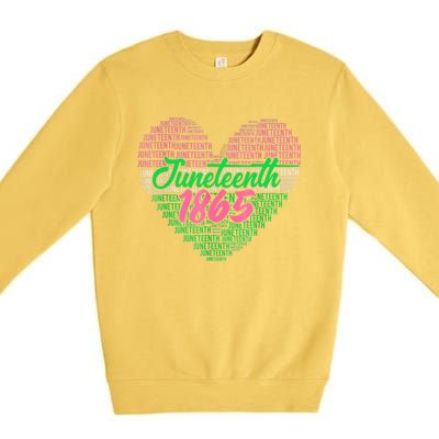 Junenth Heart Africa Fist June 19th 1865 Gift Premium Crewneck Sweatshirt