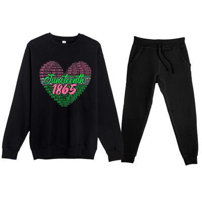 Junenth Heart Africa Fist June 19th 1865 Gift Premium Crewneck Sweatsuit Set