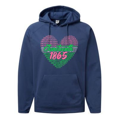 Junenth Heart Africa Fist June 19th 1865 Gift Performance Fleece Hoodie