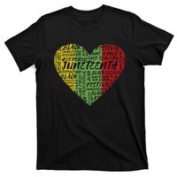 Juneteenth Heart African American Women Black History Pride T-Shirt