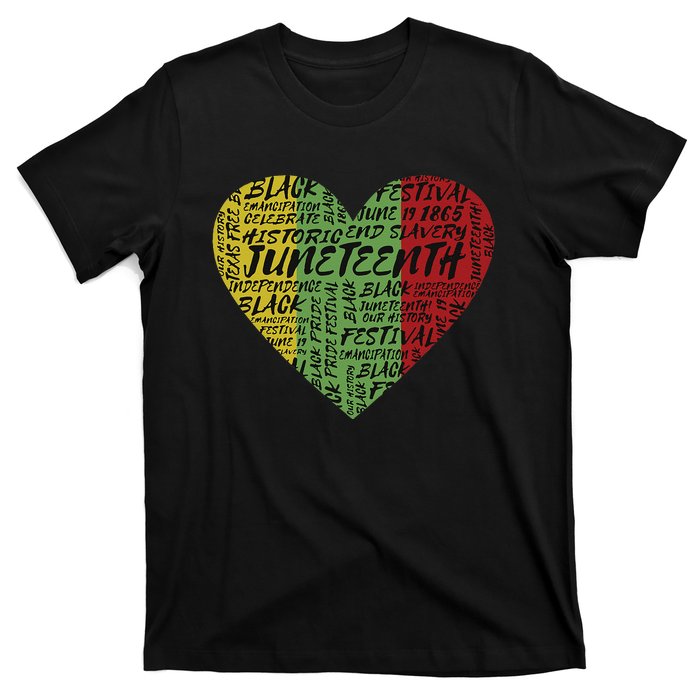 Juneteenth Heart African American Women Black History Pride T-Shirt