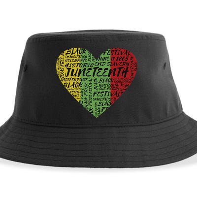 Juneteenth Heart African American Women Black History Pride Sustainable Bucket Hat