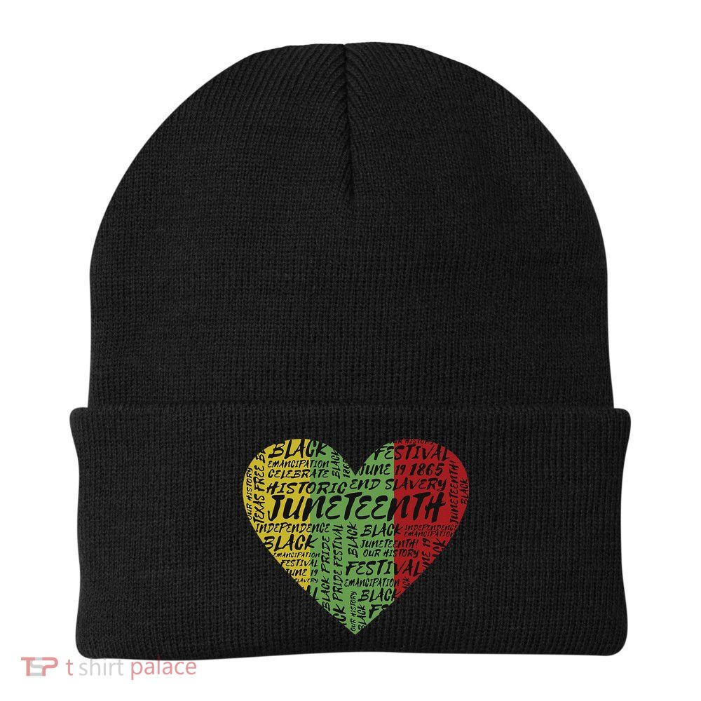 Juneteenth Heart African American Women Black History Pride Beanie