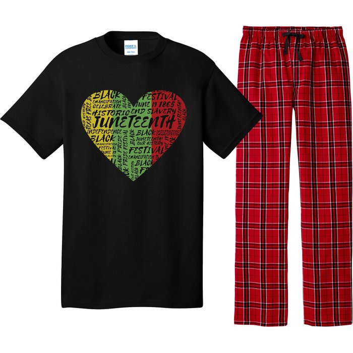 Juneteenth Heart African American Women Black History Pride Pajama Set