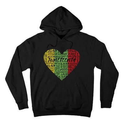 Juneteenth Heart African American Women Black History Pride Tall Hoodie