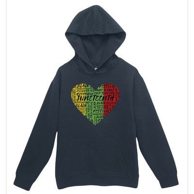 Juneteenth Heart African American Women Black History Pride Urban Pullover Hoodie