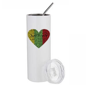 Juneteenth Heart African American Women Black History Pride Stainless Steel Tumbler