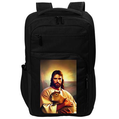 Jesus Holding A Capybara Impact Tech Backpack