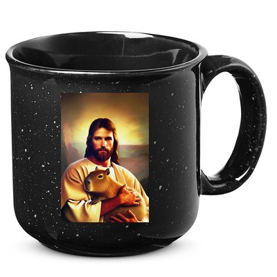 Jesus Holding A Capybara 15oz Campfire Ceramic Mug