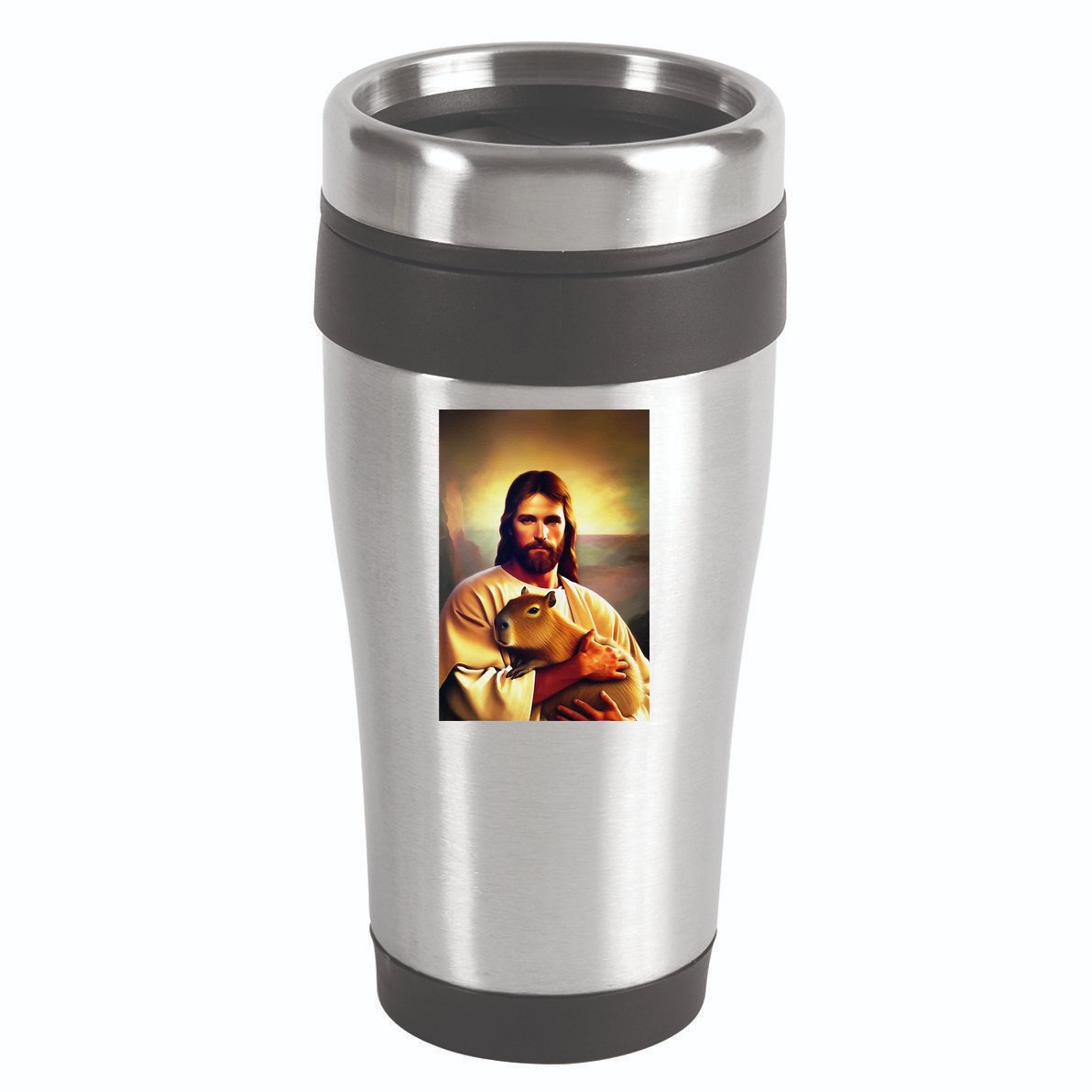 Jesus Holding A Capybara 16oz Travel Tumbler